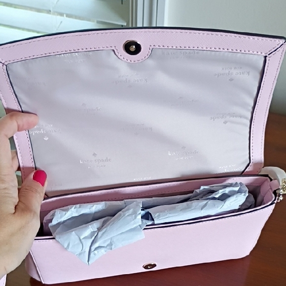 NWOT Kate Spade Bubblegum Pink Envelope Bag - Picture 7 of 10